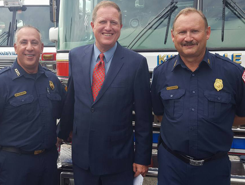 David Marks helped secure funding for the new Kingsville Volunteer Fire Company.